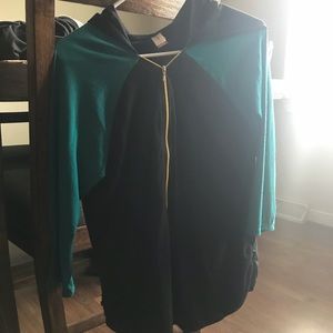 Light weight teal/black/gold hoodie